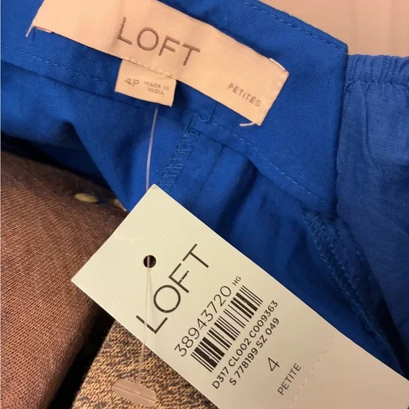 LOFT Royal Blue Puff Sleeve Midi Dress - Picture 2 of 8